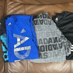 Boys adidas sleeveless shirts (2) sweatshirt (1) & tshirt (1) size 14/16 (large)